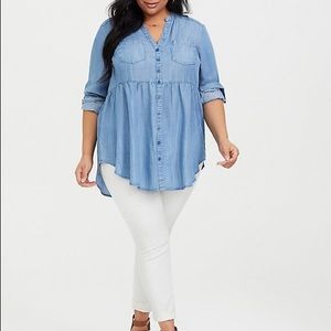 Torrid blue babydoll top
